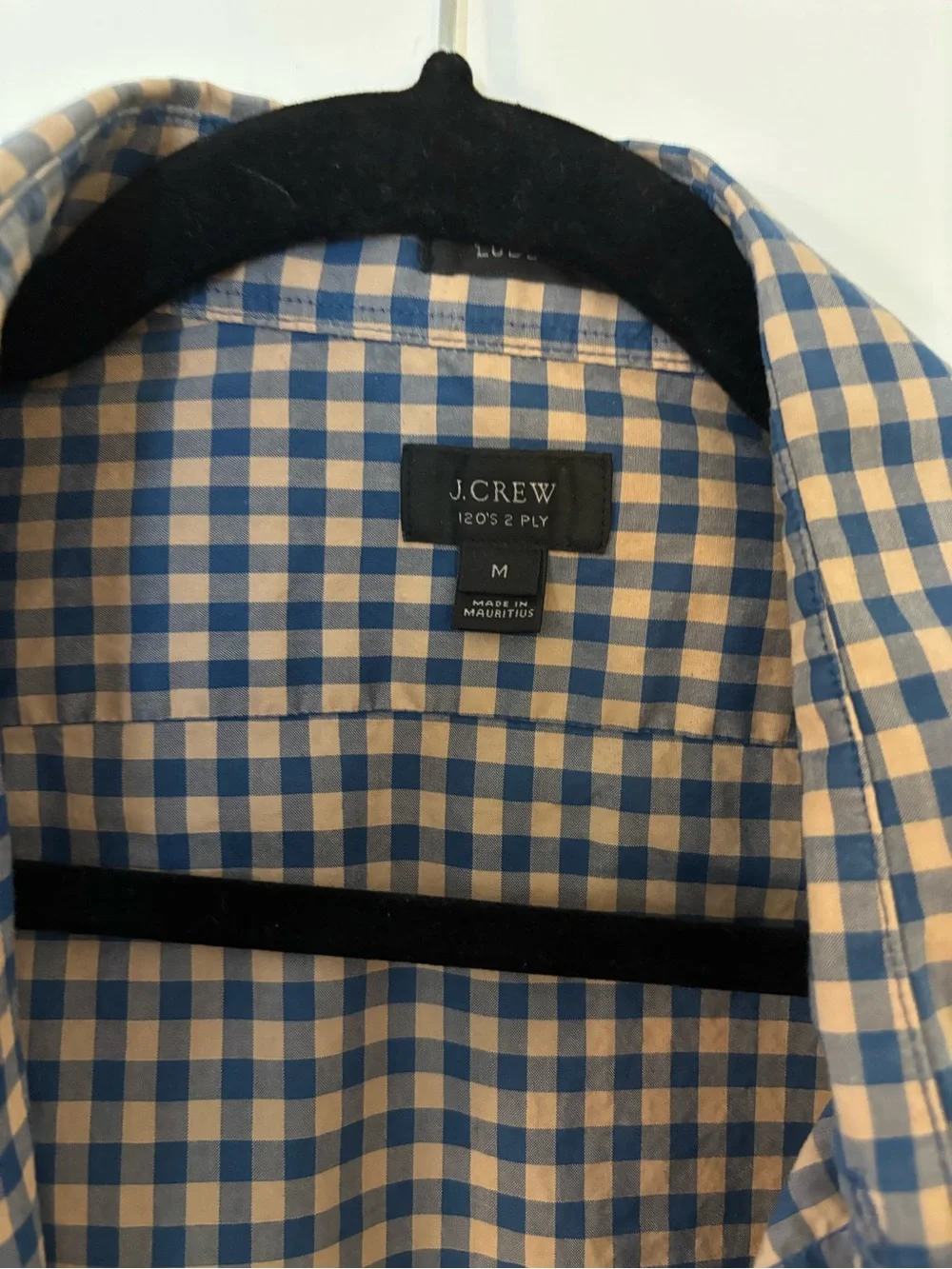 J. Crew Blue and Cream Gingham Button-Down Shirt